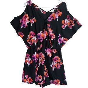 Decree Floral Black Romper. Size L